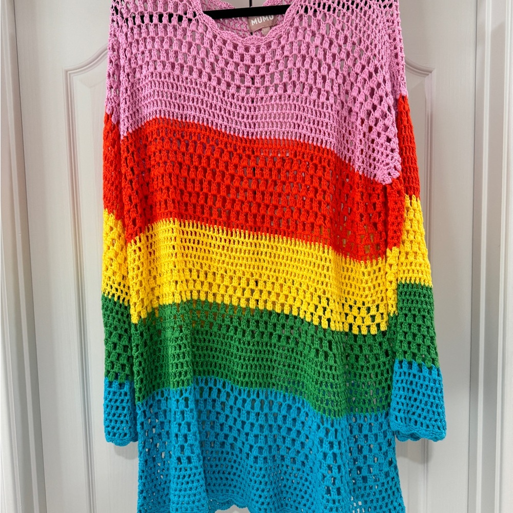 Show Me Your MuMu Rainbow Crochet Dress/CoverUp